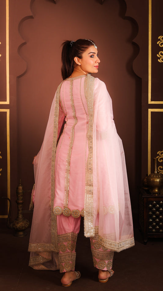 Indra - A line kurta with Salwar (BLUSH PINK)