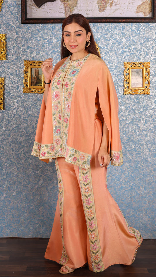Inara - Handwork Cape with Bell-bottom (PEACH PINK)