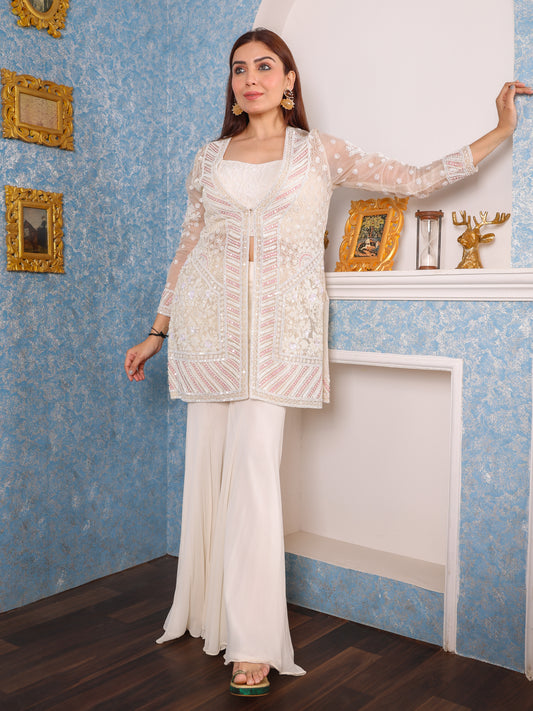 Rangrez - Handwork Jacket with bustier and sharara