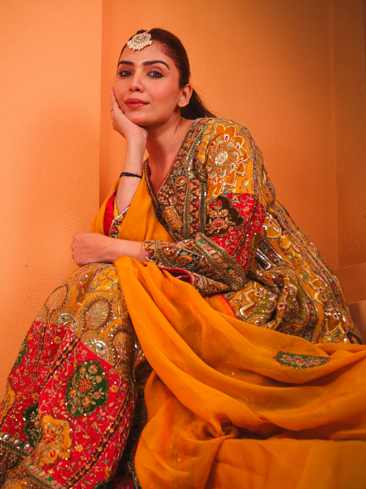 Gulnaar - Anarkali with patch work dupatta