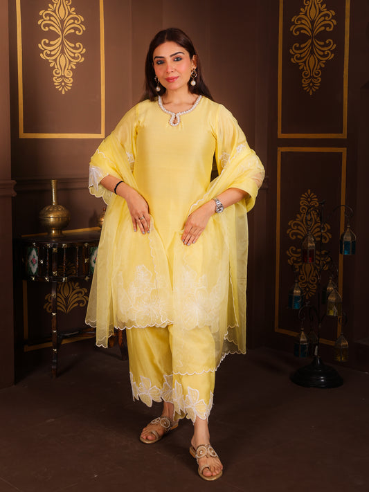 Zohra - Handwork-flower Applique suit