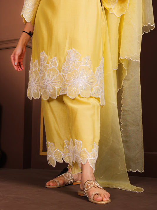 Zohra - Handwork-flower Applique suit